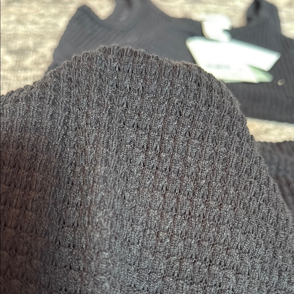 Black Ribbed Two-Piece Set maternity net - Picture 3 of 3